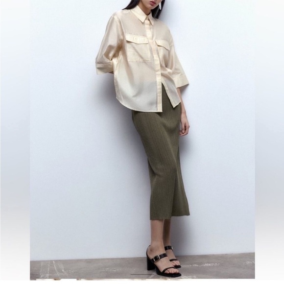 (C2) Zara Black NWT Leather Heeled Buckle Sandals, Size 41/10 USA - Picture 13 of 16